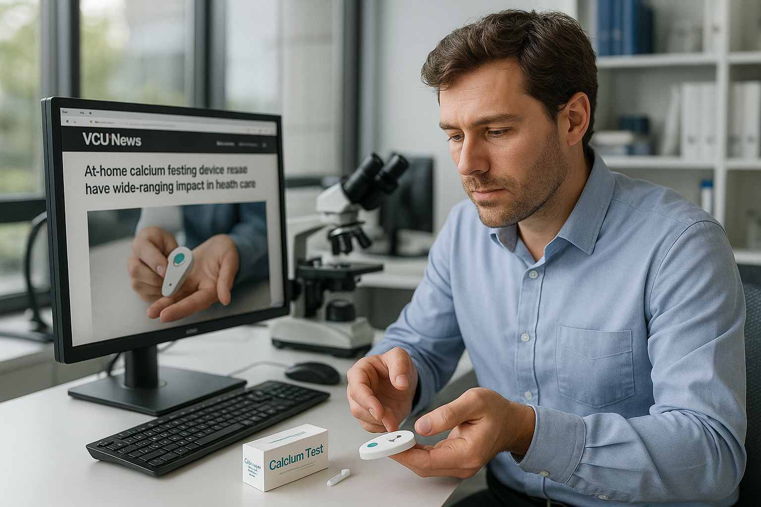 At-home calcium testing device could have wide-ranging impact in health care - VCU News technical article visual