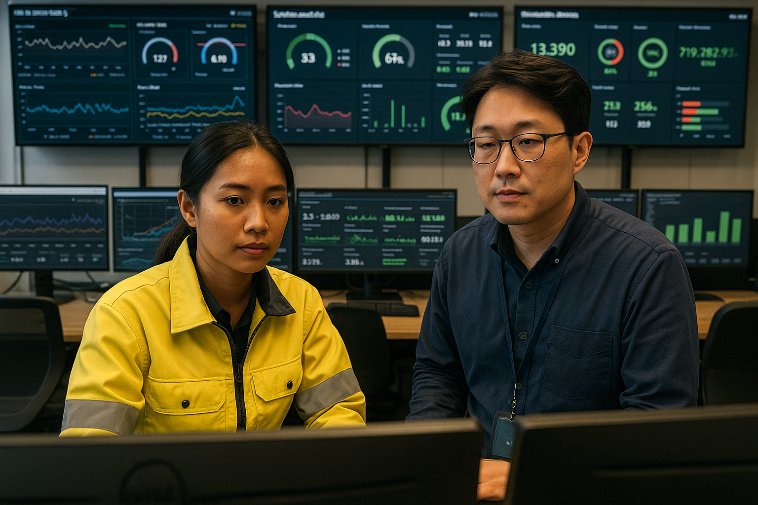 Bank engineers monitoring digital infrastructure dashboards during system maintenance