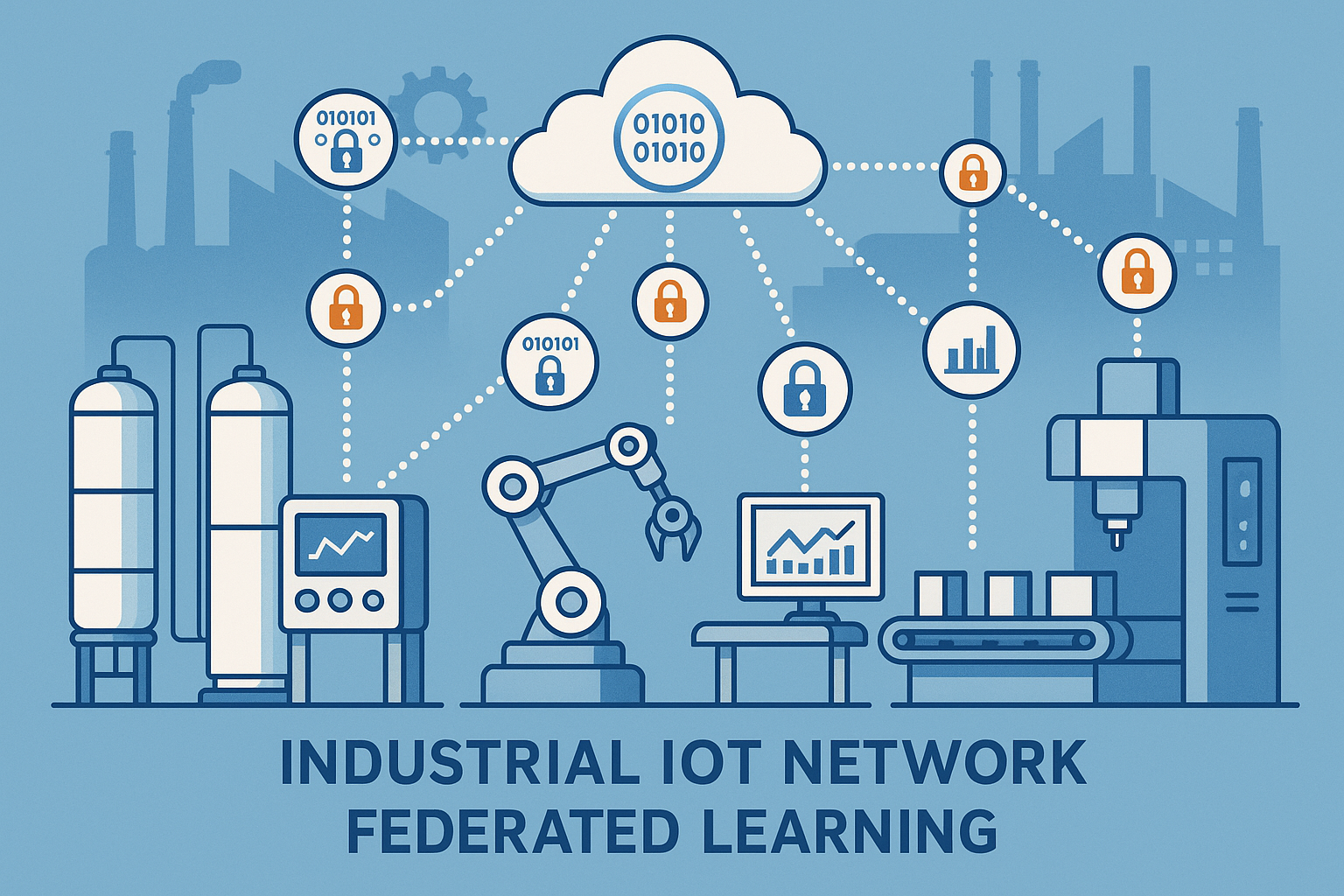 Visualization of secure IoT device telemetry and federated learning in an industrial environment