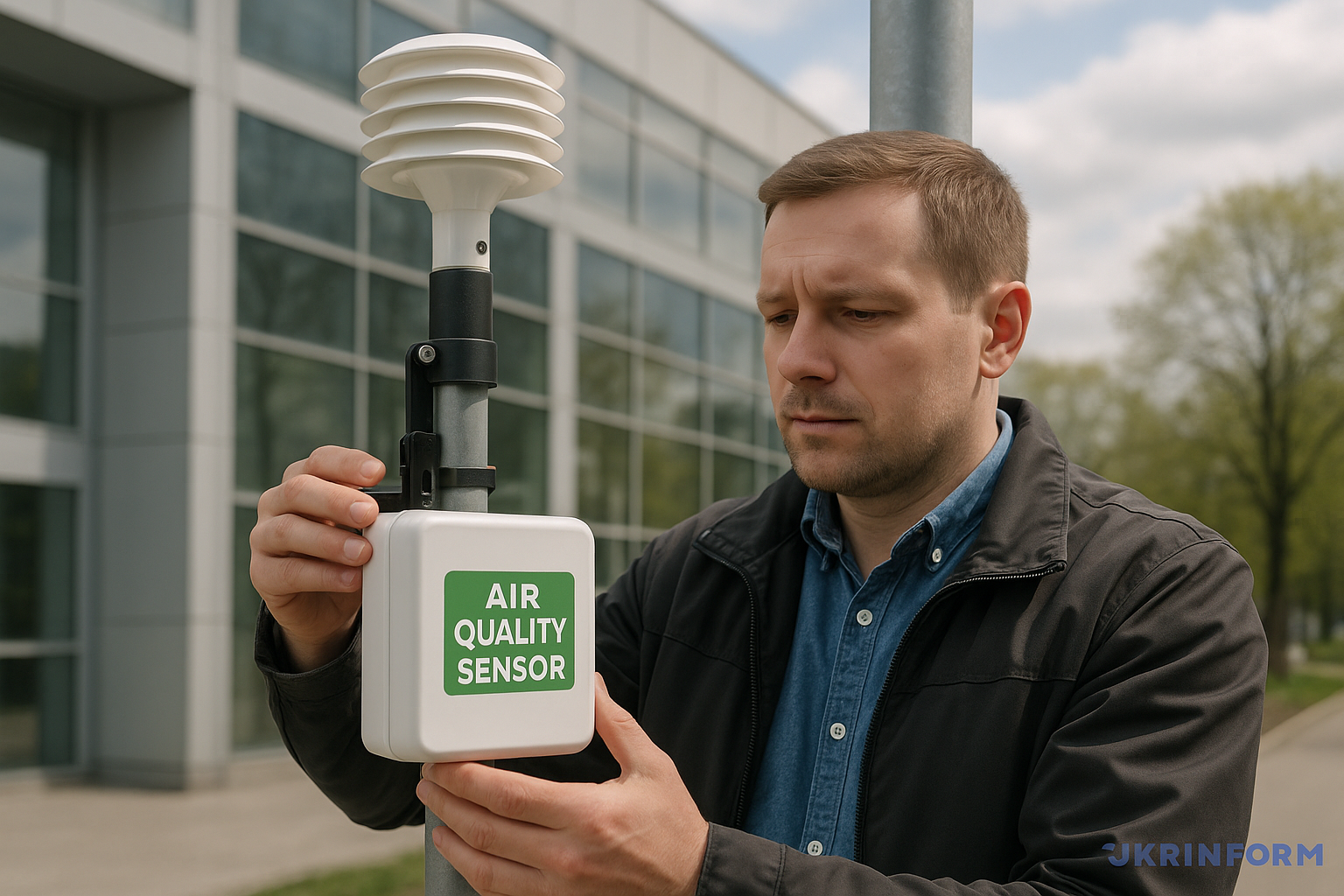 First indicative air quality monitoring sensor launched in Lviv region - Ukrinform technical article visual