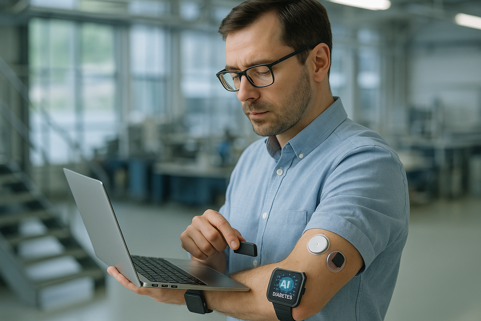 Integration of artificial intelligence and wearable technology in the management of diabetes and prediabetes - Nature technical article visual