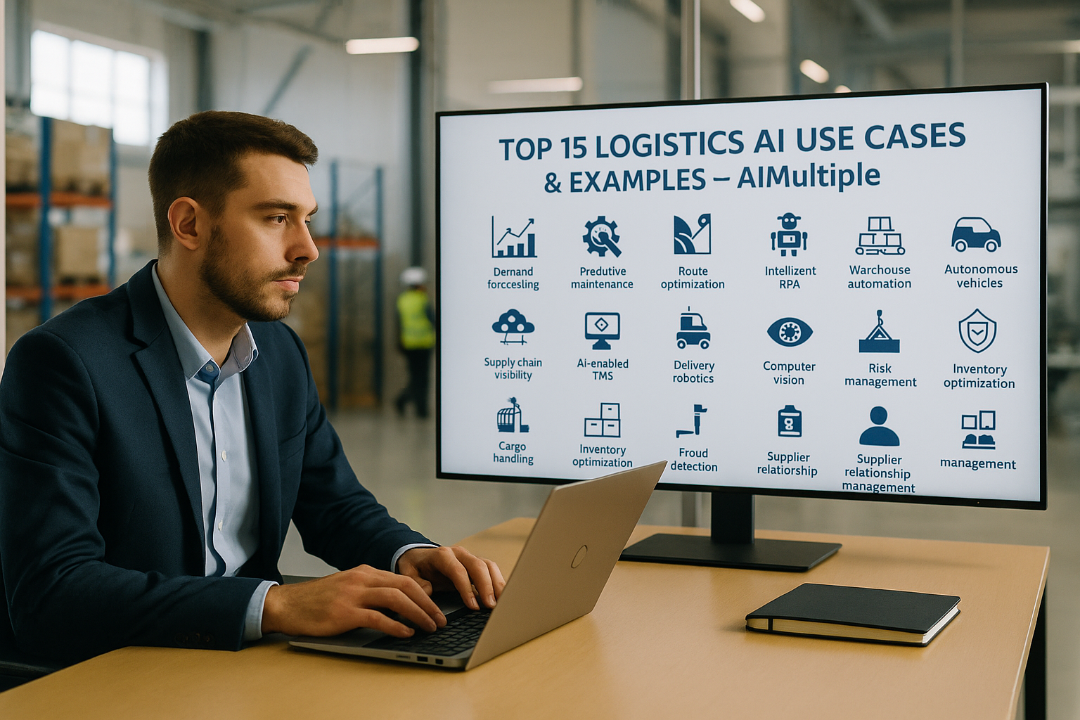 Top 15 Logistics AI Use Cases & Examples - AIMultiple technical article visual